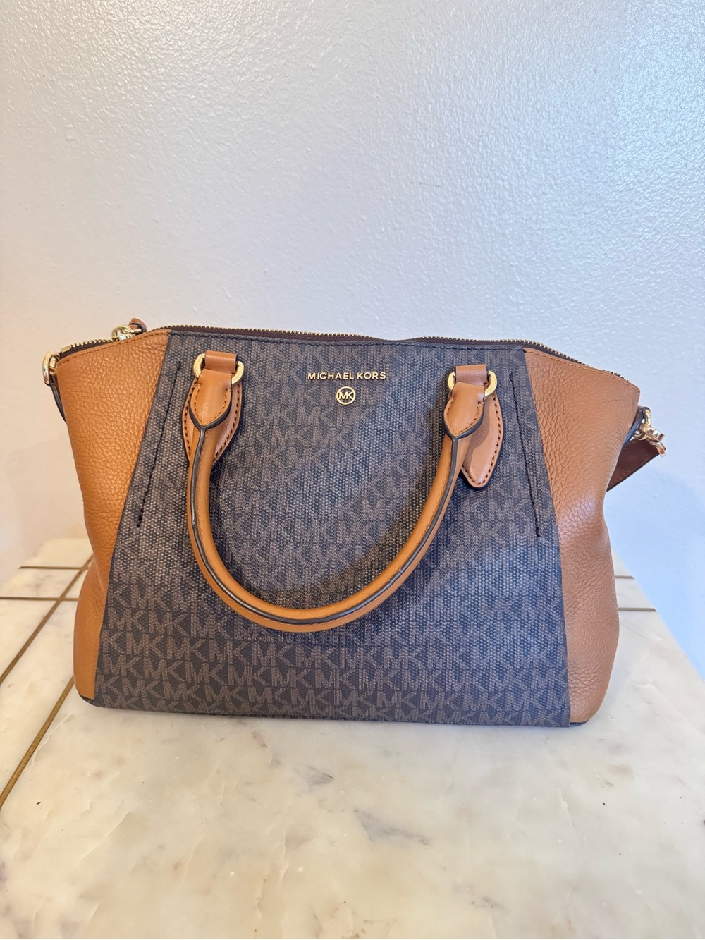 Michael Kors Sienna Brown and Tan Satchel